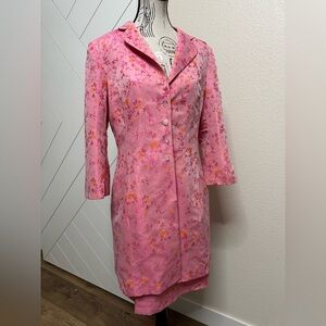 Rare Vintage Nanette Lepore Floral Pink and Orange Dress and Coat Set